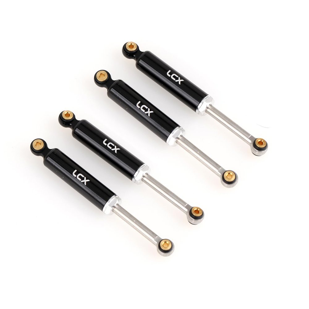 LCX Racing 1/24th RC Crawler Car 4PCS 52mm Aluminum Suspension Shock Absorber Damper for RC Rock RC Crawler Axial AX24 XC-1, Upgrades Parts Accessories (Black)