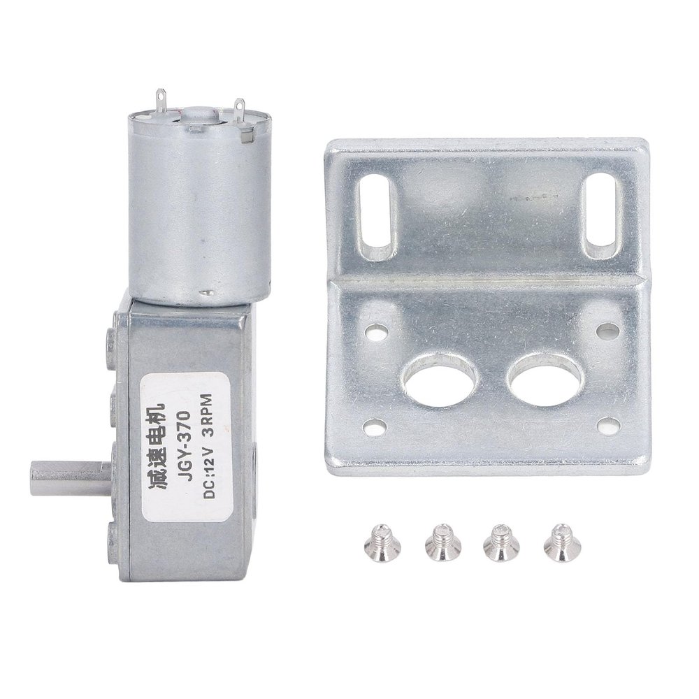 12V DC Geared Motor 12mm Single Shaft Reversible Speed Reduction Motor for DIY Projects  3RPM Self-Locking Mini Gear Motor with High Torque (425 kgcm)