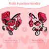 Convertible Combo Baby Doll Stroller for 3 Year Old Girls & Up | Play Toy Baby Stroller for Dolls, Folding Adjustable Bassinet Carriage Buggy with Storage Basket Converts to Sit Up Pushcart Pram view 3