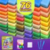 ESSENSON Air Dry Clay 76 Colors, Modeling Clay for Kids, DIY Molding Magic Clay for with Tools, Toys Gifts for Age 3 4 5 6 7 8+ Years Old Boys Girls Kids view 2