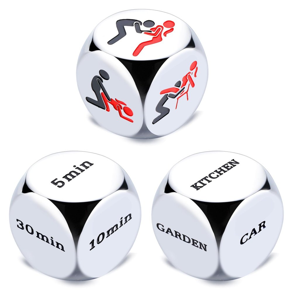 3 Pcs Sex Dice Anniversary Date Night Gifts for Couples Him Her Couple Gifts for Boyfriend Girlfriend Stocking Stuffers Christmas Birthday Gifts for Husband Wife Men Women White Elephant Gifts