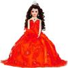18 Quinceaera Last Doll with Umbrella Dress Stand  ltima Mueca Mis Quince Aos Keepsake, Traditional Hispanic Mis 15 Doll, Ceremony & Table Centerpiece, Fully Accessorized KK18725-14 (Red) view 1