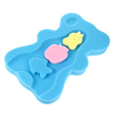 1set Bath Mat Thick Soft Sponge for Newborns Design Comfortable with Cartoon Bear for Safe Bathing