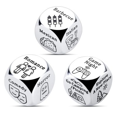 3 Pcs Anniversary Date Night Gifts for Couples Food Dice for Him Her Couple Gifts for Boyfriend Girlfriend Stocking Stuffers Christmas Birthday Gifts for Husband Wife Men Women White Elephant Gift