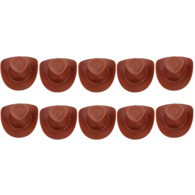 10 Pieces Plastic Mini Western Cowboy Cowgirl Hat Miniature Cute Doll Hat Party Dress Hat for Dollhouse Decoration Creative Gifts, 2.16 x 1.81 inch