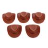10 Pieces Plastic Mini Western Cowboy Cowgirl Hat Miniature Cute Doll Hat Party Dress Hat for Dollhouse Decoration Creative Gifts, 2.16 x 1.81 inch view 3
