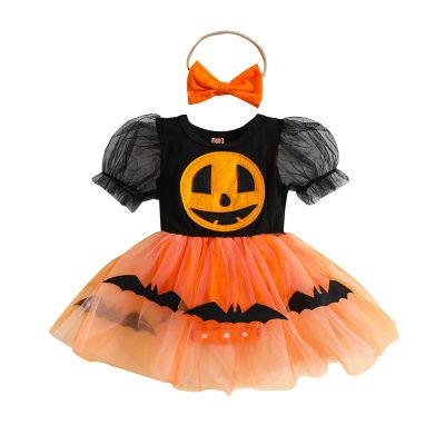 Nicoxijia Newborn Baby Girl Halloween Witch Costume Puff Sleeve Tulle Romper Dress Lace Tutu Skirt Bodysuit Party Outfits