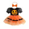 Nicoxijia Newborn Baby Girl Halloween Witch Costume Puff Sleeve Tulle Romper Dress Lace Tutu Skirt Bodysuit Party Outfits view 1
