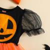 Nicoxijia Newborn Baby Girl Halloween Witch Costume Puff Sleeve Tulle Romper Dress Lace Tutu Skirt Bodysuit Party Outfits view 3