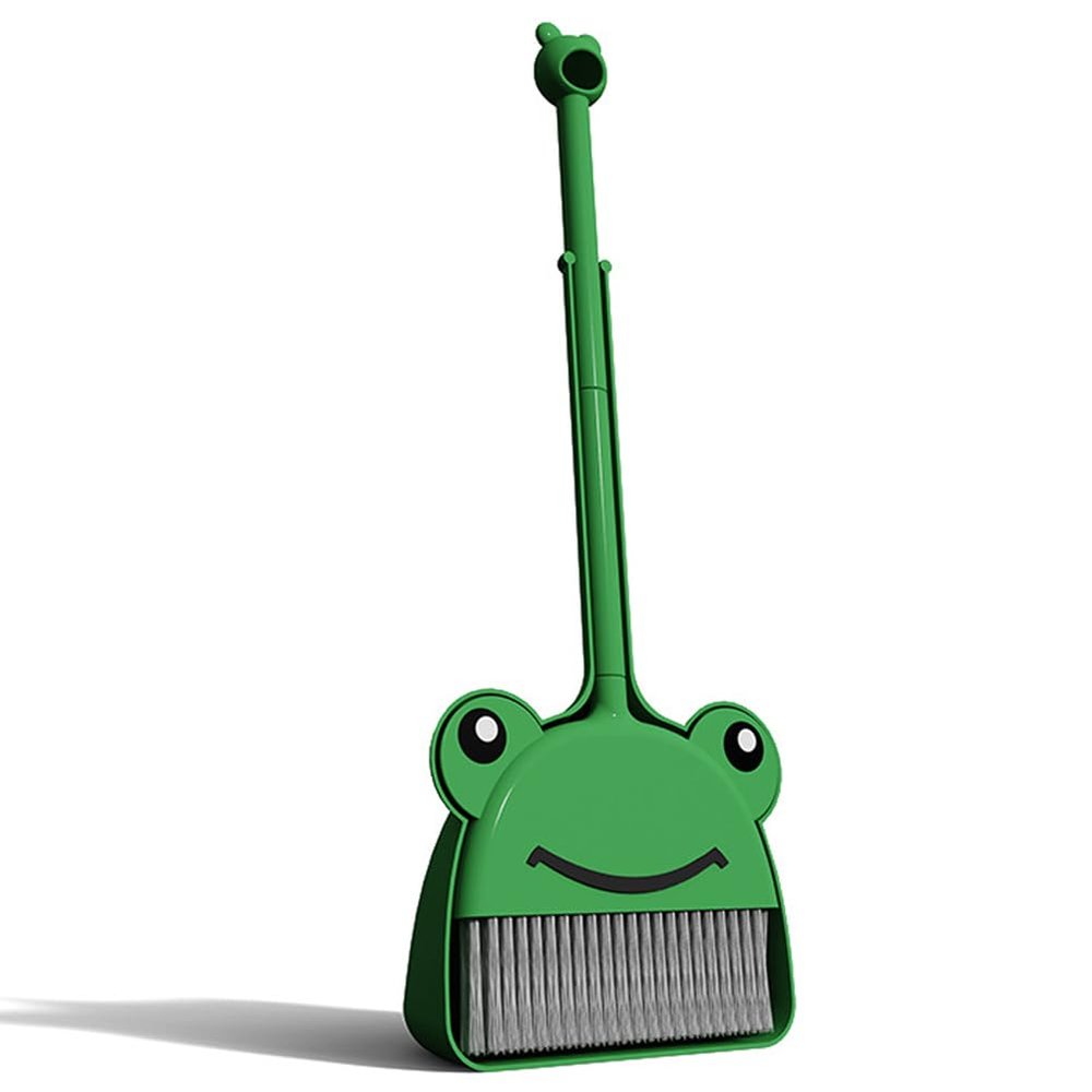 SCKTYZS Mini Broom with Dustpan for Boy I Kids Small Cleaning Set Combo Pretend Play I Toddler Kitchen Dress Up ToysFrog Green