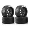1/7 Scale RC Tires and Plastic Wheels Set, 17mm Hex Wheel Upgrade Parts for 1:7 ARRMA Felony FSR RC Model Car Truck (Black) view 1