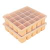 PETINUBE Baby Food Storage Silicone Cubes with Clip-On Lid Freezer Tray Baby Food Soups Purees Ice Safe Design Made in Korea(20cubes 0.8oz, Sand Beige Set of 2) view 1