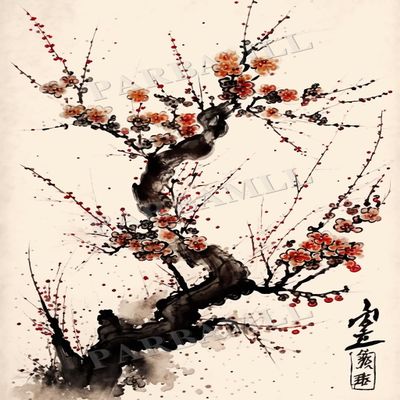 120 Piece Adult Puzzle, Chinese Style Plum Blossom, Puzzle Educational Gift, Room Decor Exercise Willpower