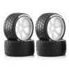 1/7 Scale RC Tires and Plastic Wheels Set, 17mm Hex Wheel Upgrade Parts for 1:7 ARRMA Felony FSR RC Model Car Truck (White) view 1