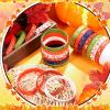 Wettarn 60 Pcs Fall Party Favors Bracelets Thanksgiving Silicone Wristbands Autumn Harvest Pumpkin Maple Leaf Bracelets for Party Supplies Festival Prizes Gifts view 4