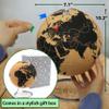 Vaudagio Beautiful Cork Globe with 102 Different Push Pins - Spinning Travel Globe 26cm / 10 inch High Made of Cork with Pin  as Travel Map & Gift Idea for Globetrotters view 4