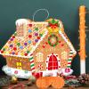 Christmas Gingerbread House Theme Piata 16 Inch Mexican Piata with Stick Blindfold Christmas Piatas Bundle for Xmas Birthday Holiday Game Favor Photo Prop view 2