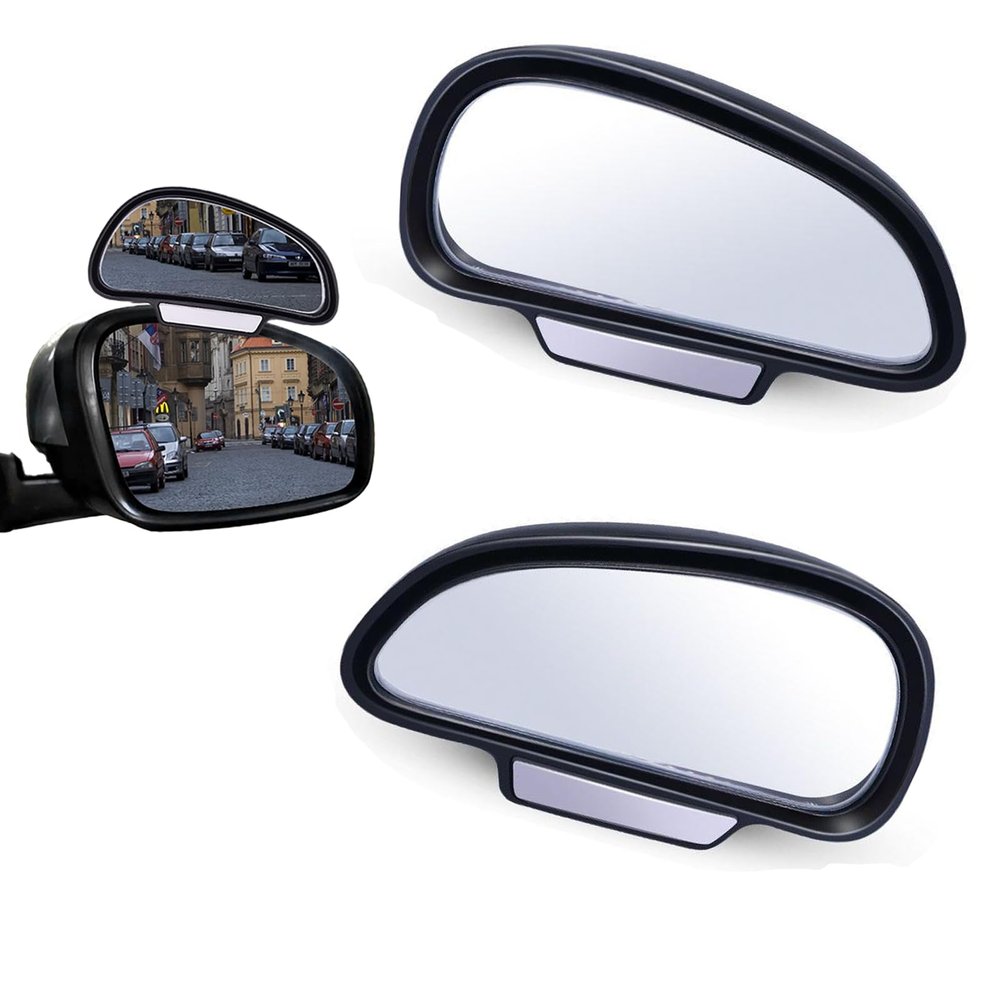Blind Spot Mirror Adjustable 360 Degree Car Side Mirror, HD Glass Rear View Exterior Accessories Frame Thickness Less than 5MM for Car SUV (single mirror left+right)