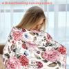 Nursing Cover Breastfeeding, Multi-use Baby CarSeat Cover Girls, Infant Stroller Car Seat Cover, Stretchy Carseat Canopy, Soft Breathable, Peony view 4