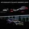 ACAMMZAR 1:16 RC Drift Car, 25KM/H 4WD High Speed Remote Control Cars for Kids, with LED Lights, Two Batteries, Extra Tires, Drift RC Cars for Adults view 3