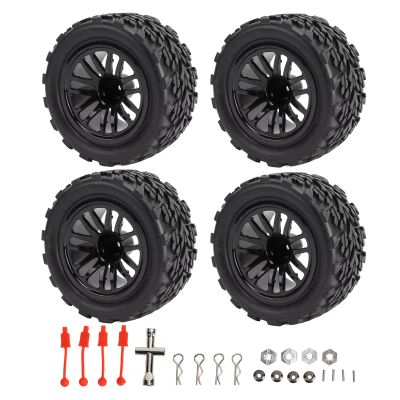 4PCS RC Tires 12mm Hex Off Road Short Course Truck Tyres 1/10, Large Truck RC Tires and Long-Lasting RC Tires