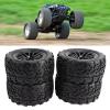 4PCS RC Tires 12mm Hex Off Road Short Course Truck Tyres 1/10, Large Truck RC Tires and Long-Lasting RC Tires view 4
