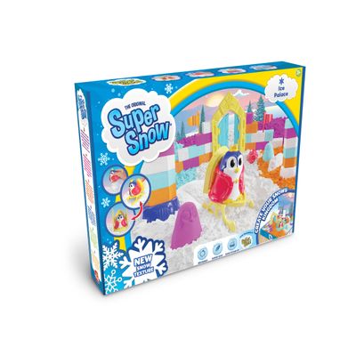 Super Snow - Penguin Kingdom - Creative Game for Children from 3 Years - Magic Sand - Construction and Imagination Game - Soft to The Touch - Game Box Transforms into Kingdom
