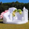 White Bounce House for Adult Kids, 16FT Large Commercial PVC Bounce House Castle w/Widened Curved Slide & Big Ball Pit, 1100w Blower, 16x14x10.5ft view 1