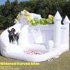 White Bounce House for Adult Kids, 16FT Large Commercial PVC Bounce House Castle w/Widened Curved Slide & Big Ball Pit, 1100w Blower, 16x14x10.5ft view 2
