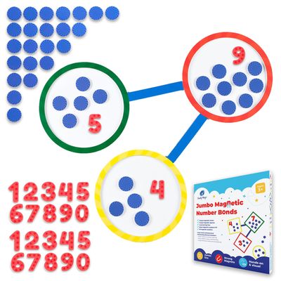75 PCS Colorful Magnetic Number Bonds - Magnetic Numbers for Whiteboard, Number Line, Math Aids Accessories and Resources, Kindergarten Math Manipulatives, Number Bond Game - Simply Magic