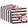 100PCS Merry Christmas Napkins Stripes Merry Bright Paper Napkins Decorations Cute Santa Claus Pattern Napkins Favors Xmas Theme Party Paper Napkins for Winter Holiday Dinner Wedding Party Supplies view 1