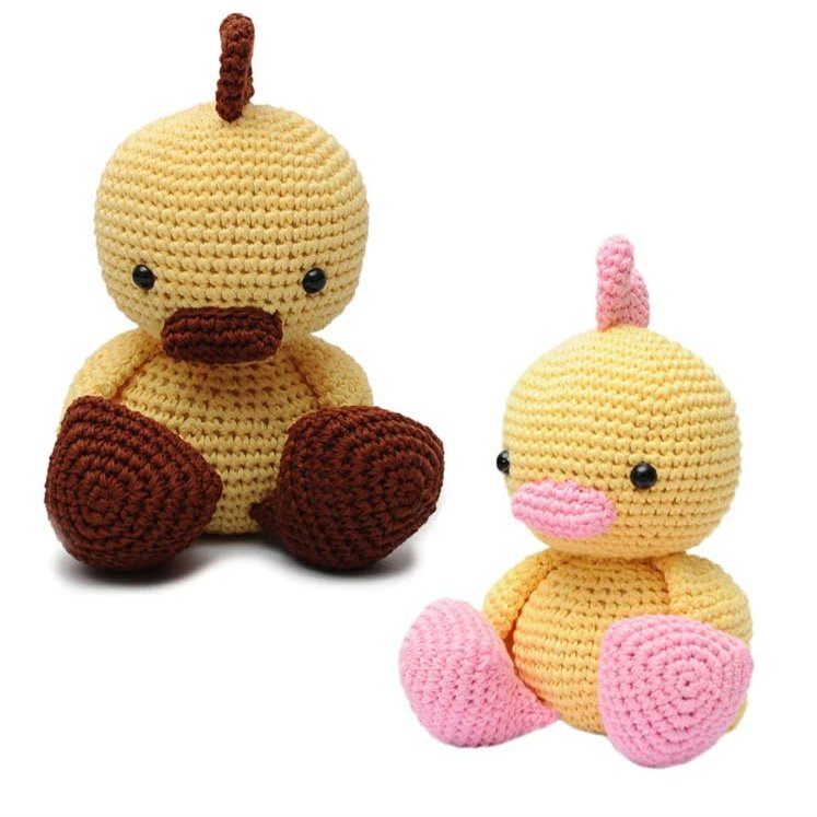 Duck Crochet Doll Handmade Amigurumi Plush Toy VAC (Yellow-Brown)