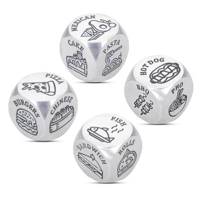 Adults Stocking Stuffers for Women Men, 4Pcs Food Dice, Christmas White Elephant Gifts, Funny Date Night Dice for Couples, Valentines Day Anniversary Wedding Birthday Gifts for Boyfriend Girlfriend