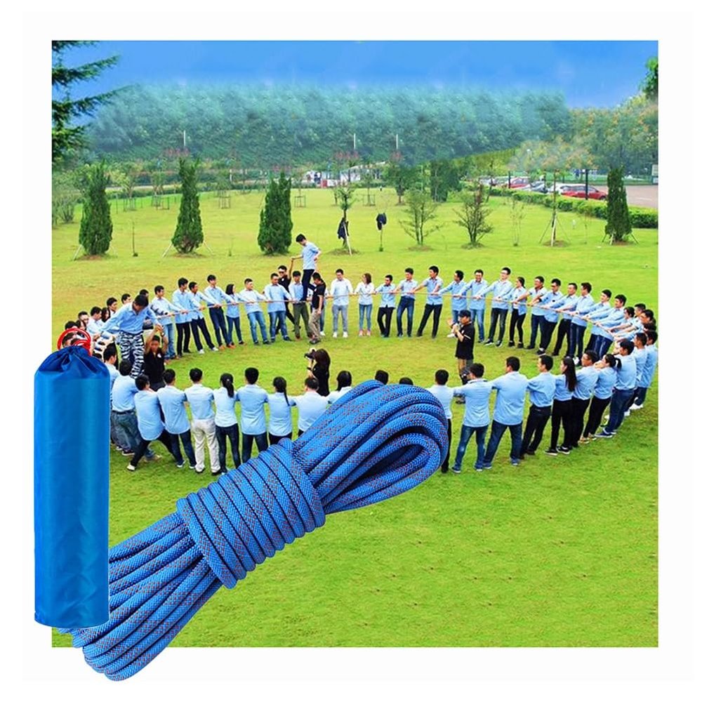 Team Building Games Rope with 2 Metal Buckles and Bag, Indoor Outdoor Backyard Party and Group Building Activity Game (Size : 20m/65ft)