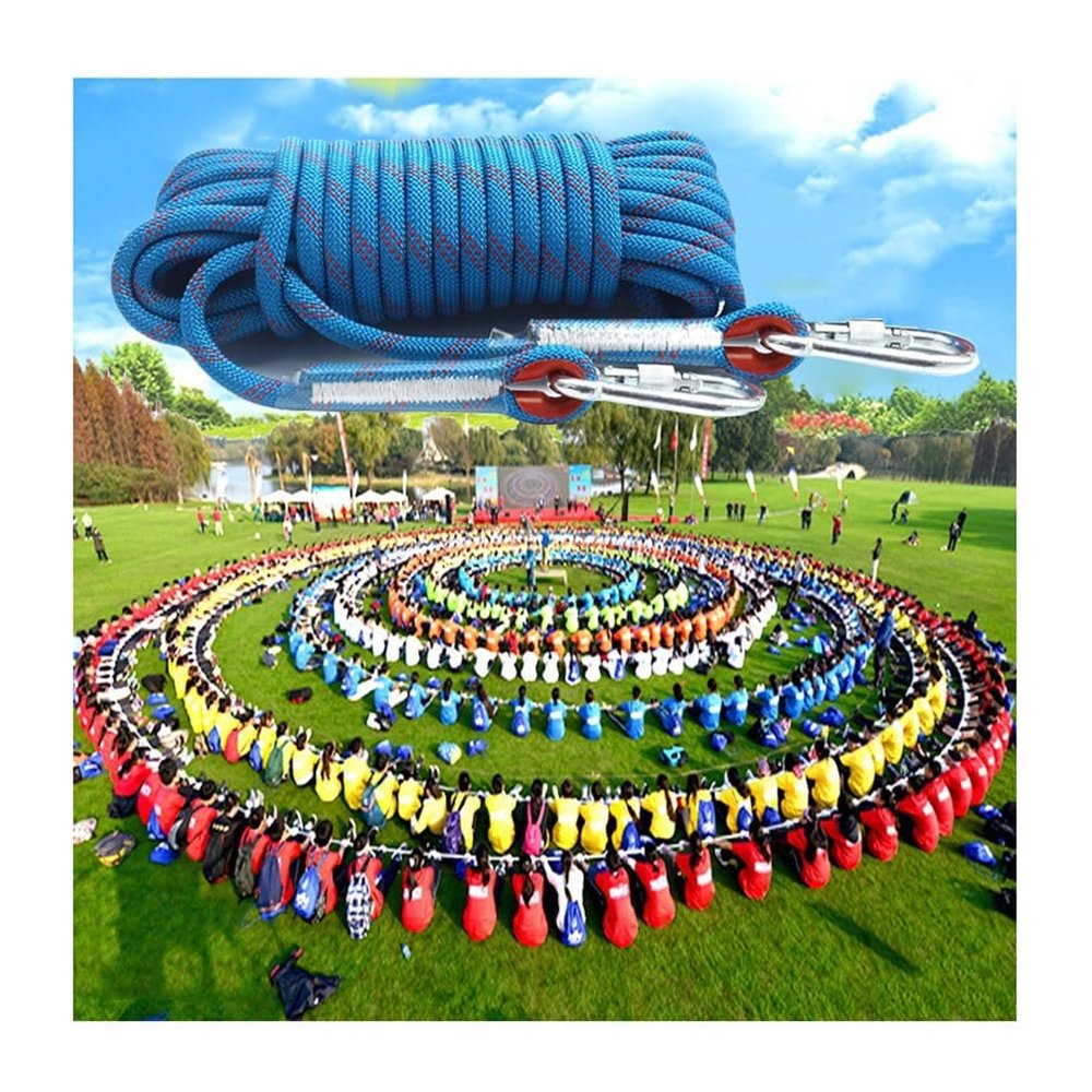 Field Day Game Rope with 2 Buckles for Kids Youth Adults - Perfect for Team Building - Outdoor Cooperative Team Race Game (Size : 80m/262ft)