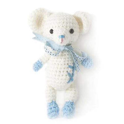 Blue-White Mouse Crochet Doll Handmade Amigurumi Plush Toy VAC