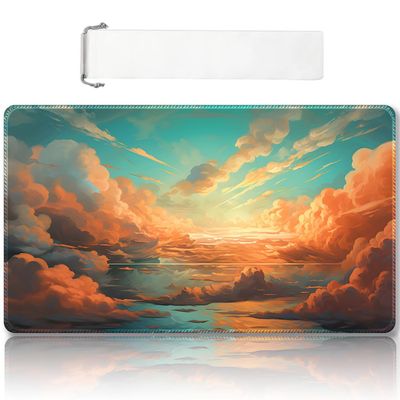 Premium Stitched MTG Playmat with Zones and Non-Slip Rubber Backing - TCG Play Mat for MTG and Other Card Games - Colorful Design with Vintage Look and Feel (DKT (116),No Zones)