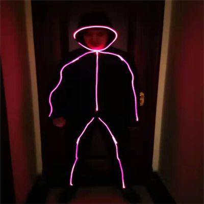 Earthradius LED Stickman figure costume (2XL, Red)