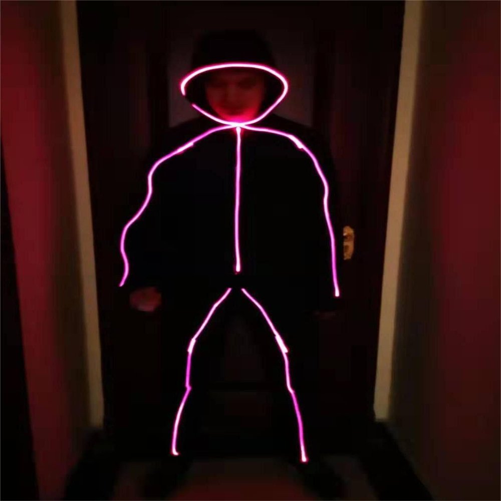 Earthradius LED Stickman figure costume (2XL, Red)