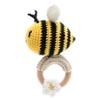 DICHA Crochet Bee Baby Rattle - Sensory Toy for Babies - Ideal for Baby Shower - Includes Beech Teething Ring view 1