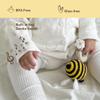 DICHA Crochet Bee Baby Rattle - Sensory Toy for Babies - Ideal for Baby Shower - Includes Beech Teething Ring view 4