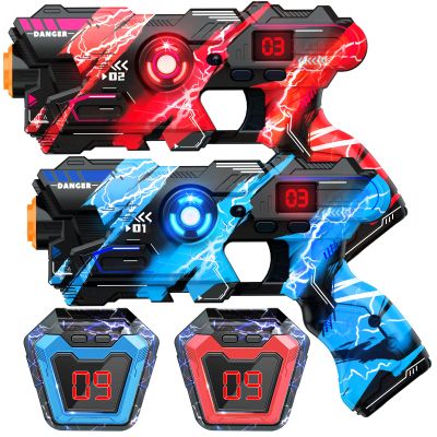 OSALON Laser Tag Guns Set of 2 with Digital LED Score Display Vests Laser Tag Inoor Outdoor Toys for Kids Ages 8 9 10 11 12+ Boys Girls Children Teens Adults Birthday Gifts Toys Christmas Blue/Red