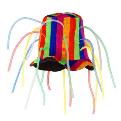 Aislor Halloween Mardi Gras Jester Hat Rainbow Clown Hat Glitter Headgear Funny Wig for Christmas Masquerade Dress Up Costume Colorful B (electrified) One Size