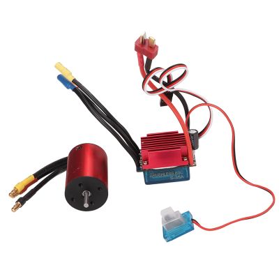 4500KV Brushless Motor 35A Brushless ESC Programmable for 1/14 & 1/16 RC Cars, High Performance Brushless Motor ESC Kit, Watertight and Motor