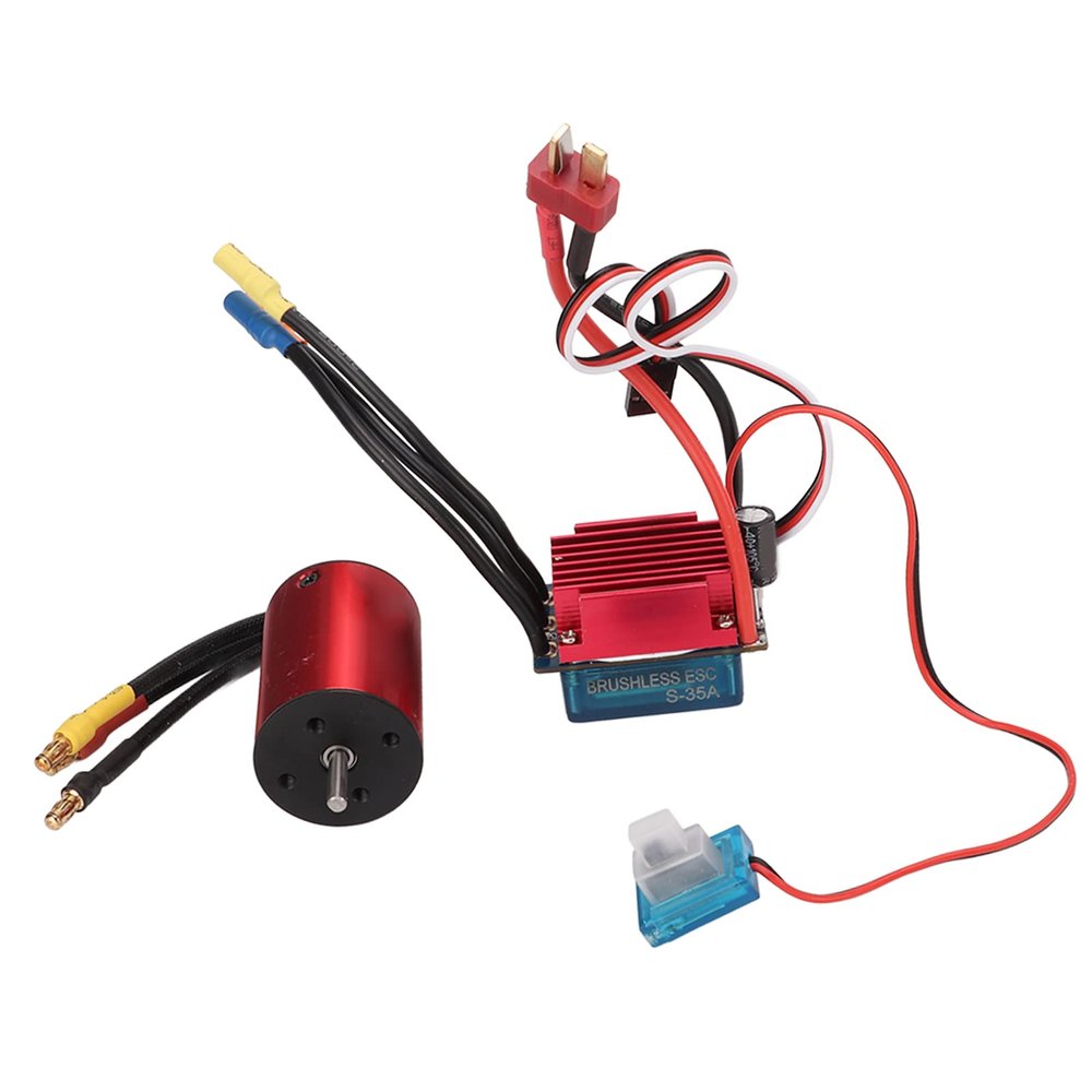 4500KV Brushless Motor 35A Brushless ESC Programmable for 1/14 & 1/16 RC Cars, High Performance Brushless Motor ESC Kit, Watertight and Motor