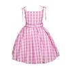 ATIMIGO Girls Pink Plaid Suspenders Dress Movie Cosplay Costumes Halloween Party Outfit for Girls Dress Up with Accessories 7-8 Years view 3