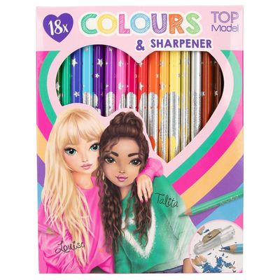 Depesche TOPModel 12215 Colouring Pencils Set of 18 with Sharpener for Painting and School