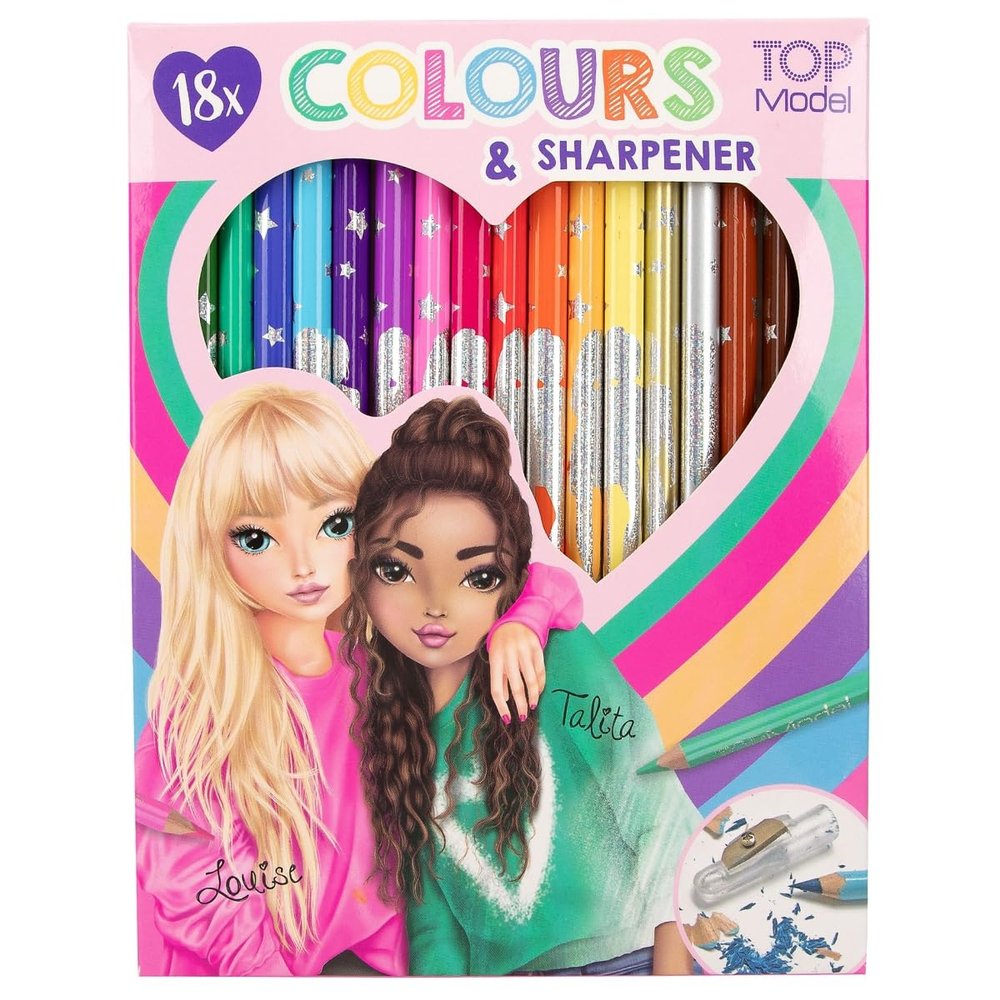 Depesche TOPModel 12215 Colouring Pencils Set of 18 with Sharpener for Painting and School