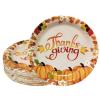 Visroco 40 PCS 9 '' Thanksgiving Paper Plates Fall Theme Party Supplies Give Thanks Pumpkin Autumn Tableware for Fall Thanksgiving Dinner Party Decorations view 1