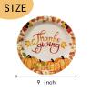 Visroco 40 PCS 9 '' Thanksgiving Paper Plates Fall Theme Party Supplies Give Thanks Pumpkin Autumn Tableware for Fall Thanksgiving Dinner Party Decorations view 2